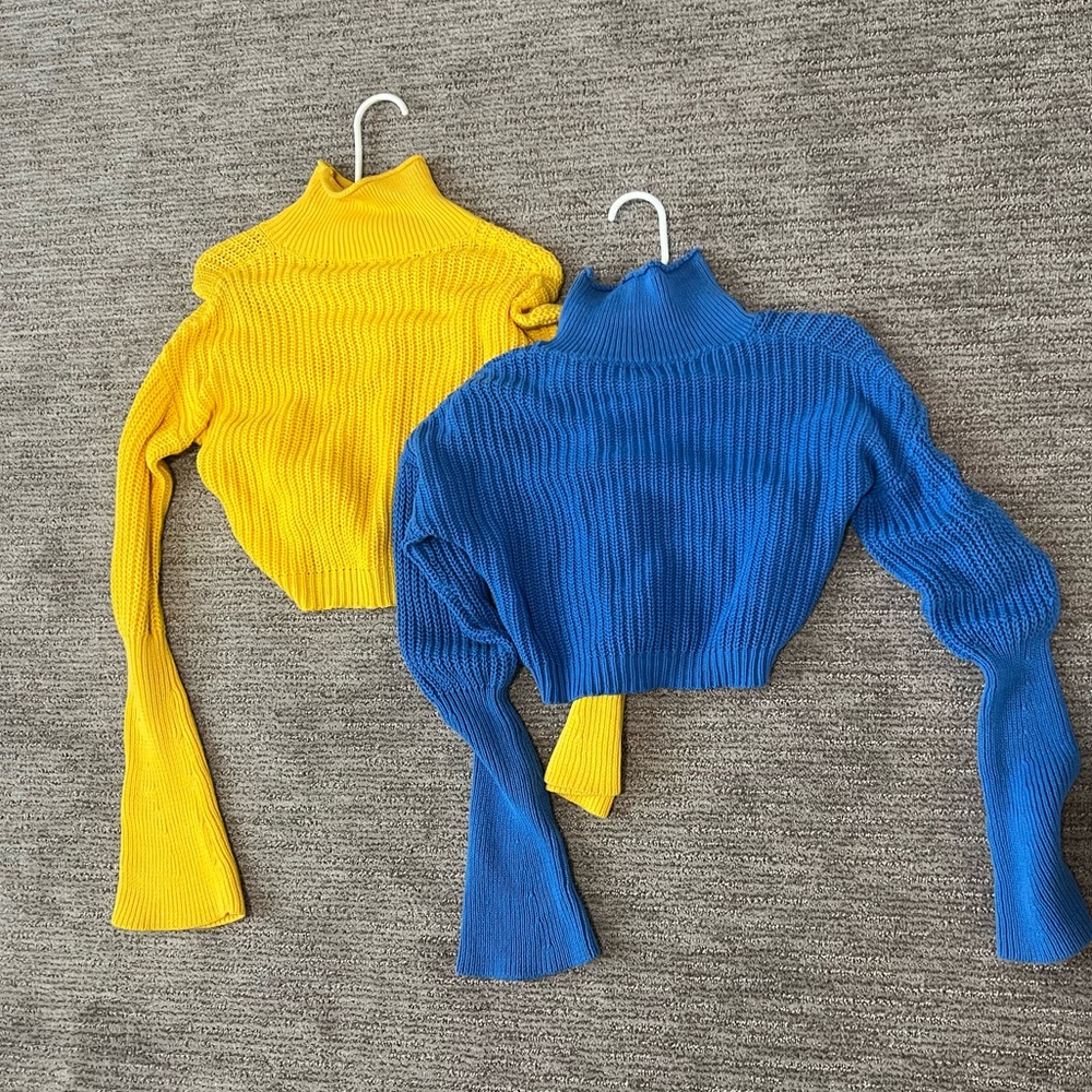2 American Apparel Fisherman Bell Sleeve Sweater